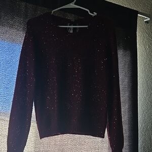 Chic Burgundy Sweater with Sparkle Accents